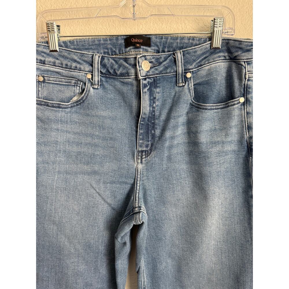 Quince Women Jeans Bella Stretch Wide Leg Seaside Blue 32/32 - Picture 2 of 10